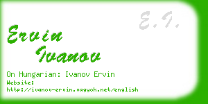 ervin ivanov business card